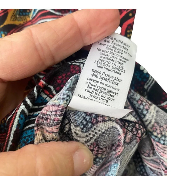 LuLaRoe Classic XS Paisley T-Shirt Womens Short Sleeve Multicolor Stretch - Picture 4 of 12